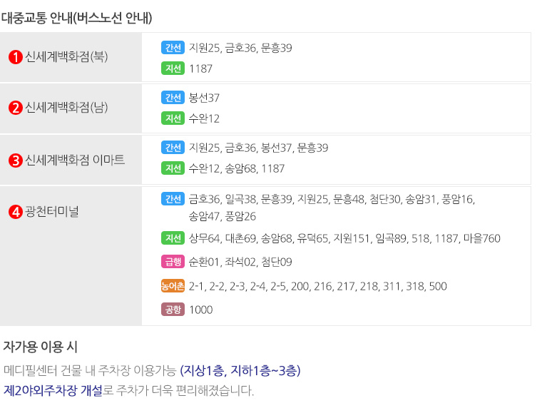 정상기안과의원 오시는길 ...광주 광역시 서구 죽봉대로76 (메디필센터2층)신세계백화점 이마트 건너편
